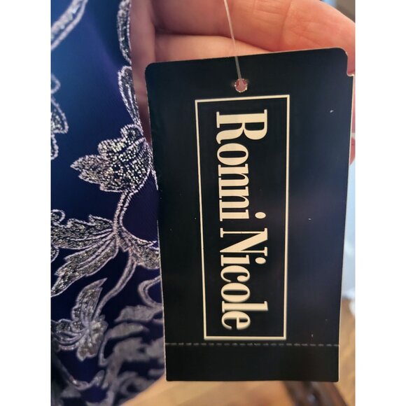 NWT Vintage Y2K Purple/Silver Floral Slinky Top XL Glitter Square Neck Retro - Picture 8 of 9